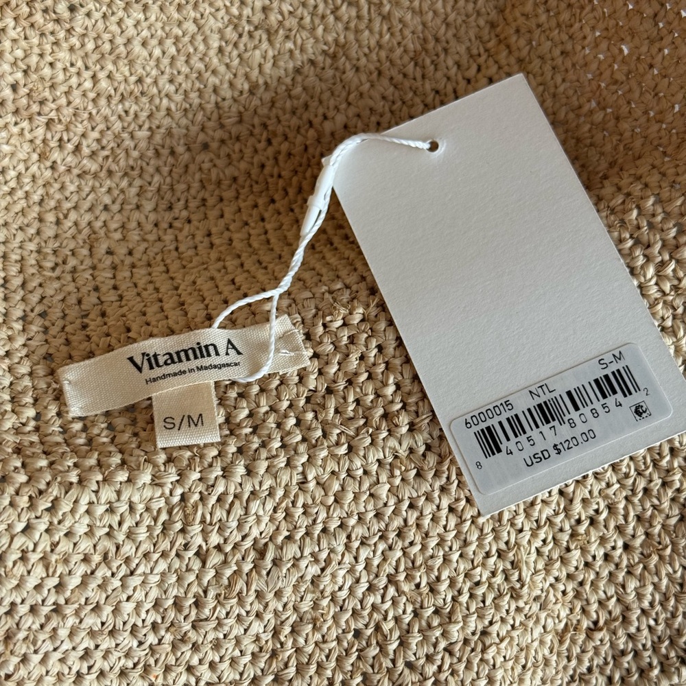 Vitamin A Cream Woven Bucket Hat NWT - Picture 5 of 6